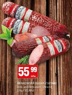 Kiełbasa krakowska sucha z szynki Olewnik promocja w Chorten