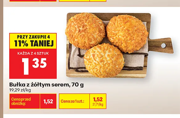 Bułka z żółtym serem promocja w Biedronka