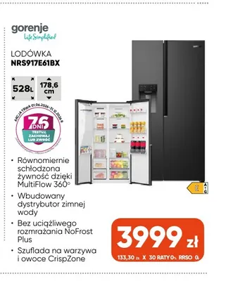 Lodówka NRS917E61BX Gorenje promocja w Max Elektro