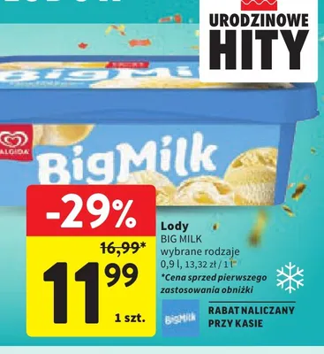 Lody Big Milk promocja w Intermarche