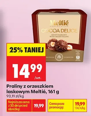 Praliny z orzeszkiem laskowym Meltié Cocoa Delice promocja w Biedronka