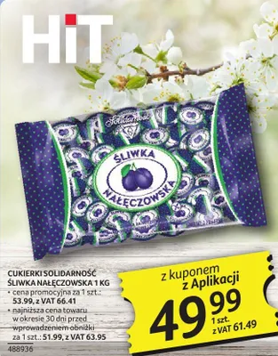 Cukierki solidarność śliwka nałęczowska 1 kg promocja w Selgros