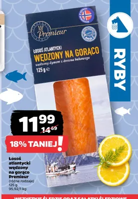 Łosoś atlantycki wędzony na gorąco Premieur promocja w Netto