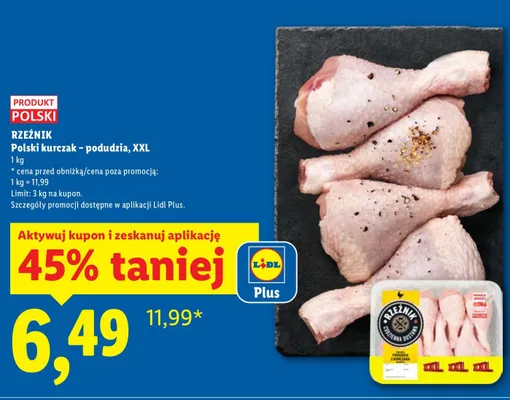 Rzeźnik Polski kurczak - podudzia, XXL promocja w Lidl