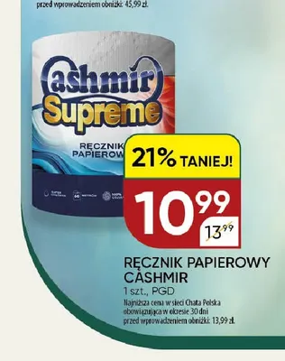 Ręcznik papierowy Cashmir Supreme promocja w Chata Polska