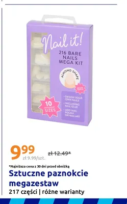 Sztuczne paznokcie megazestaw 217 części Nail it! promocja w Action