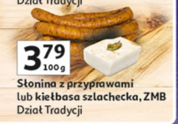 Słonina z przyprawami lub kiełbasa szlachecka dział tradycji promocja w Auchan
