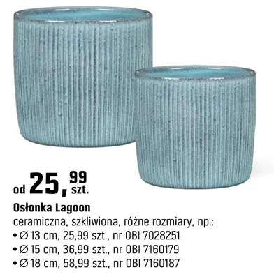 Osłonka Lagoon ceramiczna, szkliwiona, różne rozmiary promocja w OBI