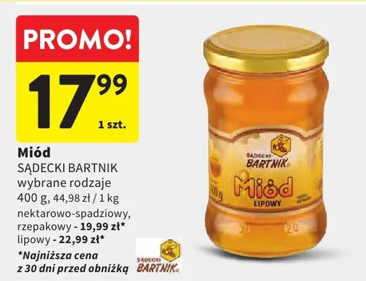 Miód wybrane rodzaje promocja w Intermarche