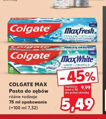 Pasta do zębów Colgate Max White promocja w Kaufland
