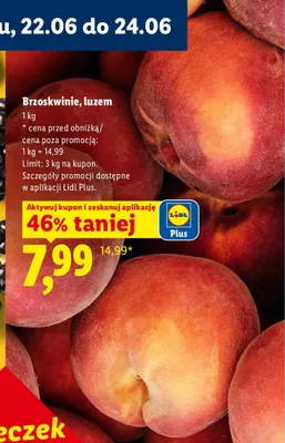 Brzoskwinie luzem promocja w Lidl