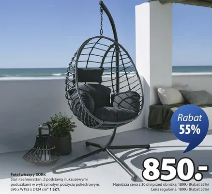 Fotel wiszący promocja w Jysk