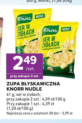 Zupa błyskawiczna Knorr Nudle ser w ziołach promocja w Stokrotka
