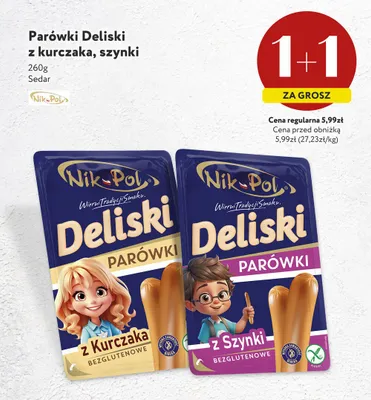 Parówki Deliski z szynki Nik-Pol promocja w Market Point