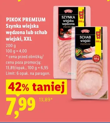 Szynka wiejska wędzona lub schab wiejski XXL promocja w Lidl