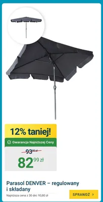 Parasol DENVER regulowany i składany promocja w ERLI
