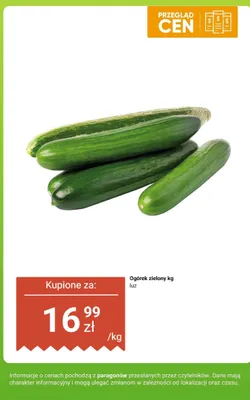 Ogórek zielony luz promocja w Dino