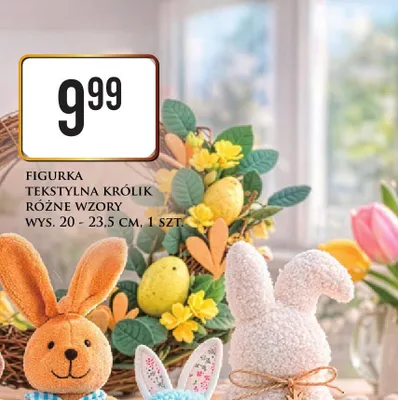 Figurka tekstylna królik różne wzory promocja w Dino