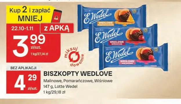 Biszkopty Wedlove malinowe E.Wedel promocja w Chorten