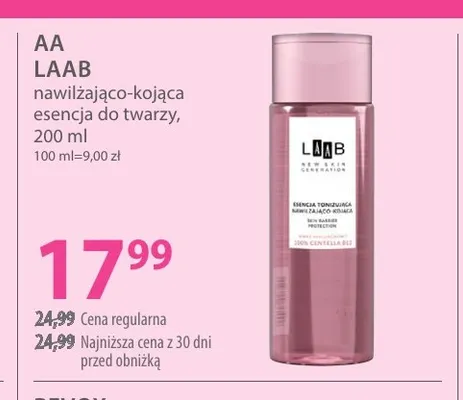 LAAB nawilżająco-kojąca esencja do twarzy AA promocja w Hebe