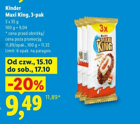 Baton Kinder Maxi King 3-pak promocja w Lidl
