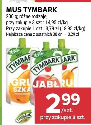Mus Tymbark różne rodzaje promocja w Stokrotka