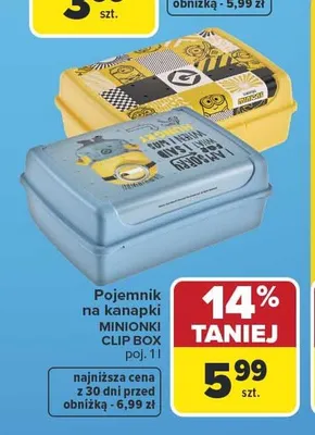 Pojemnik na kanapki Minionki Clip Box 1 l promocja w Carrefour