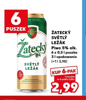 Piwo Žatecký Světlý Ležák 6-pak promocja w Kaufland