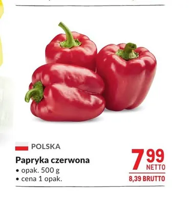 Papryka czerwona polska promocja w Makro