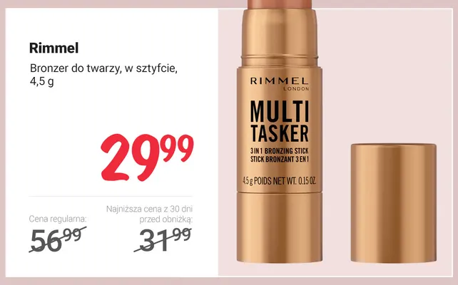 Bronzer do twarzy w sztyfcie Rimmel promocja w Rossmann