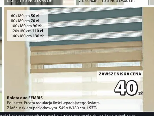 Roleta duo Femris 60x180 cm promocja w Jysk