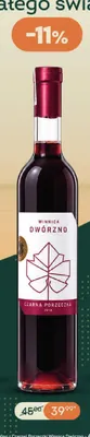 Wino czerwone z czarnej porzeczki Winnica Dwórzno promocja w Żabka