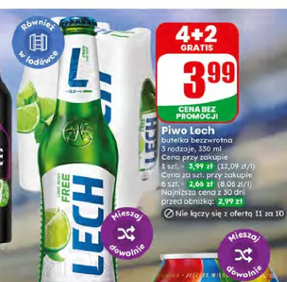 Piwo bezalkoholowe Lech Free Lime Mint promocja w Dino