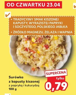 Surówka z kapusty kiszonej z papryka i kukurydza promocja w Kaufland