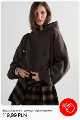 Bluza z kapturem i surowym wykończeniem Cropp promocja w Cropp