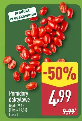 Pomidory daktylowe promocja w Aldi