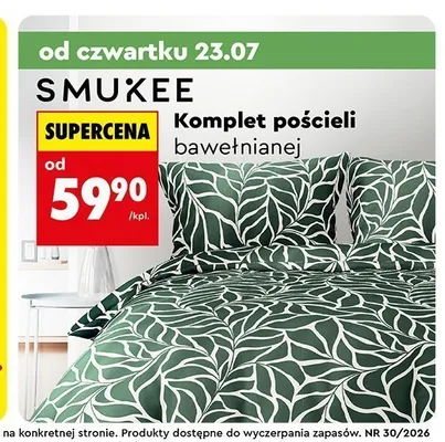 Komplet pościeli bawełnianej Smukee promocja w Biedronka