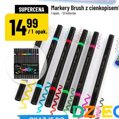 Markery Brush z cienkopisem KIDEA promocja w POLOmarket