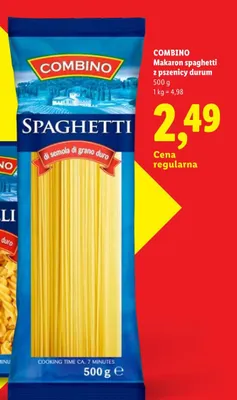 Makaron spaghetti z pszenicy durum Combino promocja w Lidl