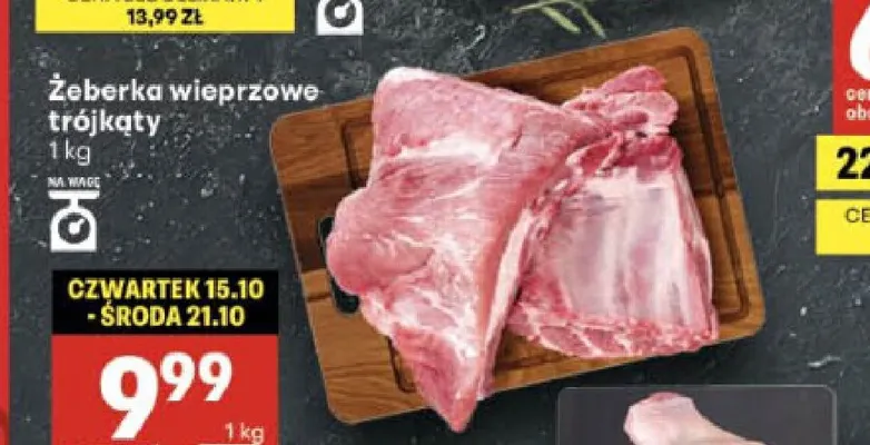 Żeberka wieprzowe trójkąty promocja w Delikatesy Centrum