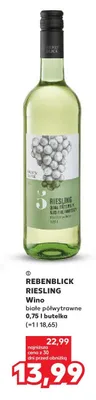 Wino białe półwytrawne Rebenblick Riesling promocja w Kaufland