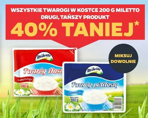 Twaróg półtłusty Miletto promocja w Netto