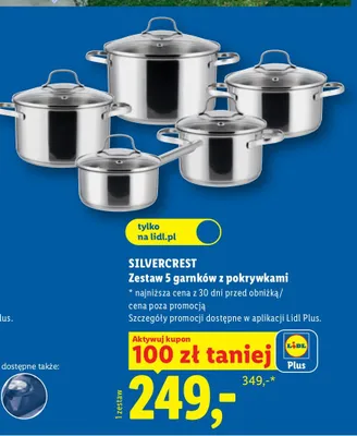 Zestaw garnków z pokrywkami Silvercrest promocja w Lidl