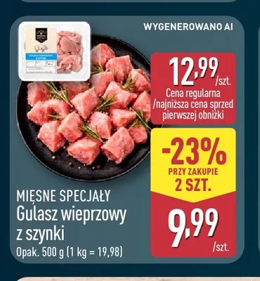 Gulasz wieprzowy z szynki Mięsne Specjały promocja w Aldi