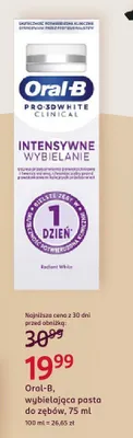 Pasta do zębów Oral-B Pro-3D White Clinical Intensywne Wybielanie promocja w Rossmann