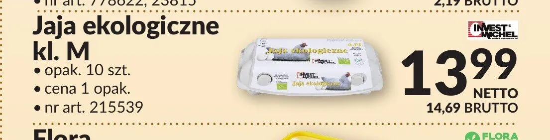 Jaja ekologiczne kl. M INVEST MICHEL promocja w Makro