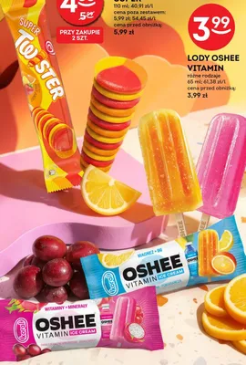 Lody Oshee Vitamin Ice Cream Magnez + B6 cytryna-pomarańcza promocja w Żabka