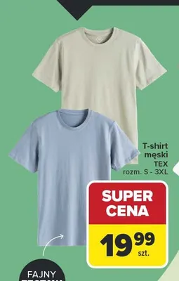 T-shirt męski TEX rozm. S - 3XL promocja w Carrefour