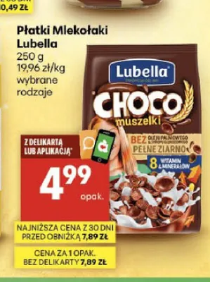 Płatki Mlekołaki Choco muszelki Lubella promocja w Delikatesy Centrum