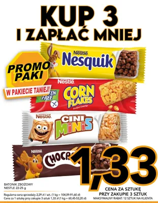 Batonik zbożowy Nestlé Nesquik promocja w Kupiec